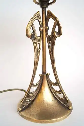 Jugendstil Messinglampe "TRINITY BASE" Unikat Tischlampe Tischleuchte