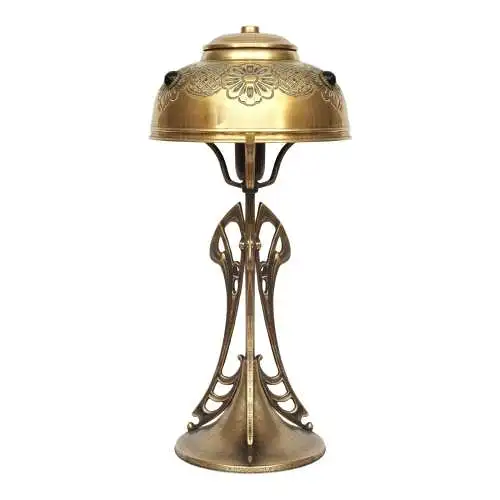 Jugendstil Messinglampe "TRINITY BASE" Unikat Tischlampe Tischleuchte