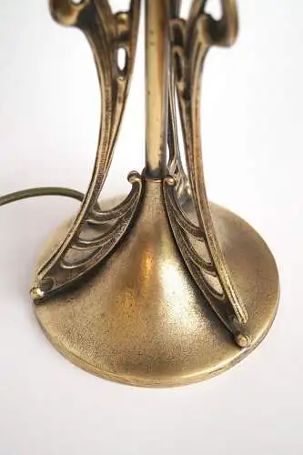 Jugendstil Messinglampe "TRINITY BASE" Unikat Tischlampe Tischleuchte