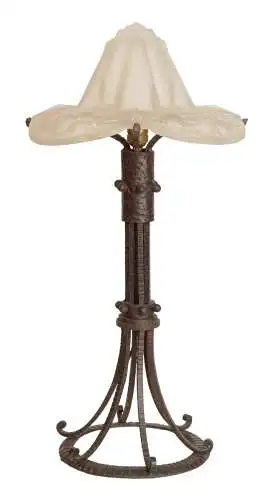 Original Art Deco Tischlampe 1920 Einzelstück Schmiedeeisen Sammlerstück