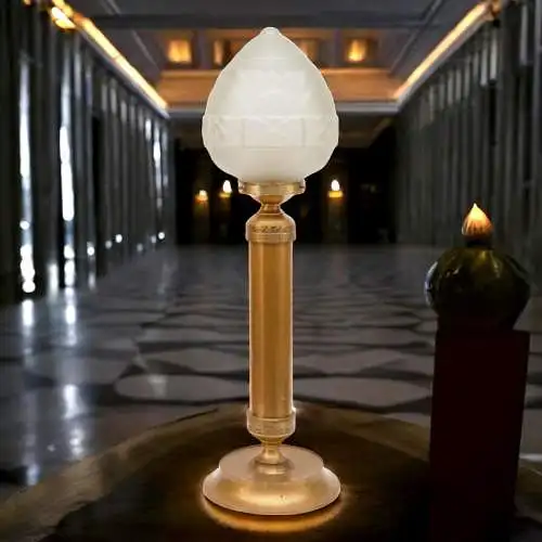 Art Deco Lampe Tischleuchte "ELTHAM PALACE" Messinglampe Unikat Leuchte