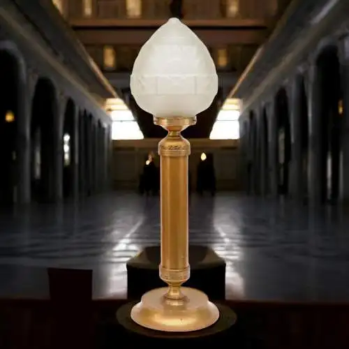 Art Deco Lampe Tischleuchte "ELTHAM PALACE" Messinglampe Unikat Leuchte