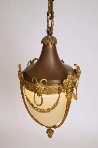 Original Art Nouveau Lampe plafond LED 1910 allumette plaquée au feu