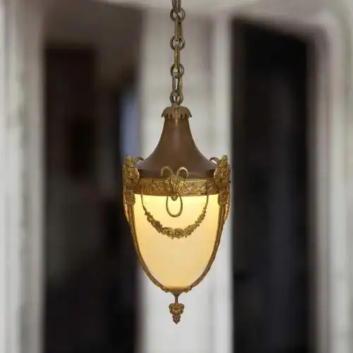 Original Art Nouveau Lampe plafond LED 1910 allumette plaquée au feu