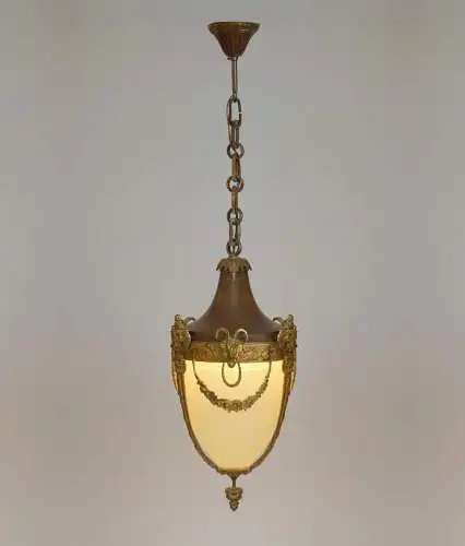 Original Art Nouveau Lampe plafond LED 1910 allumette plaquée au feu