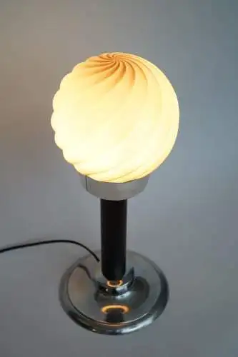 Art Deco Design Tischleuchte "SWIRLING SPHERE" Unikat Mid-Century Tischlampe