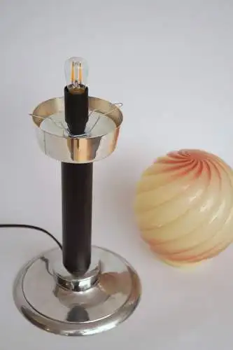 Art Deco Design Tischleuchte "SWIRLING SPHERE" Unikat Mid-Century Tischlampe