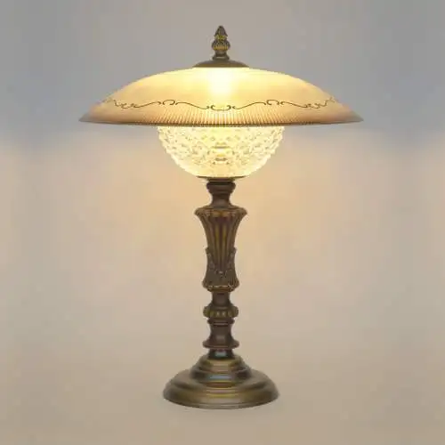 Tolle Jugendstil Messinglampe "ZEHLENDORF" Schreibtischlampe Unikat Tischlampe