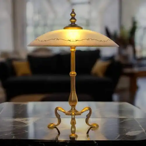 Einzigartige Jugendstil Messinglampe "BERLIN" Tischlampe Unikat