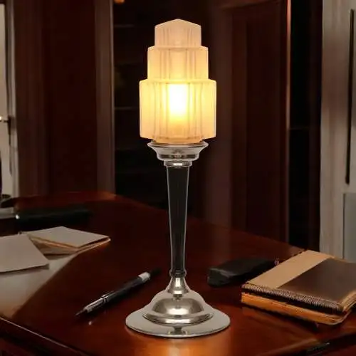 Lampe de table "ROSENTHAL" élégante Skyscraper Art Déco Lumières en laiton