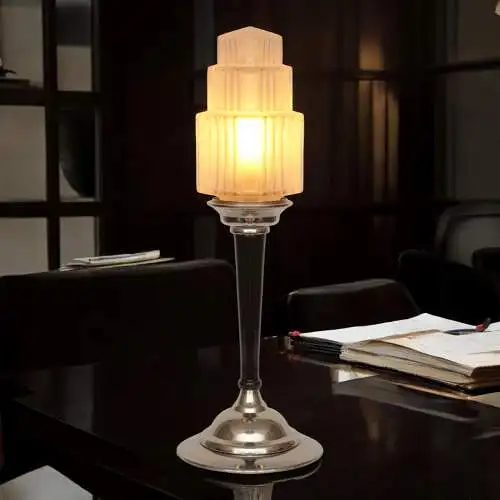 Lampe de table "ROSENTHAL" élégante Skyscraper Art Déco Lumières en laiton