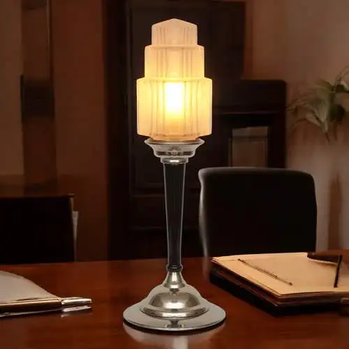 Lampe de table "ROSENTHAL" élégante Skyscraper Art Déco Lumières en laiton