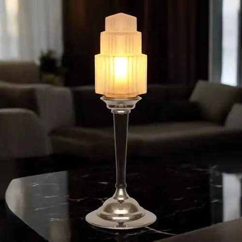 Lampe de table "ROSENTHAL" élégante Skyscraper Art Déco Lumières en laiton