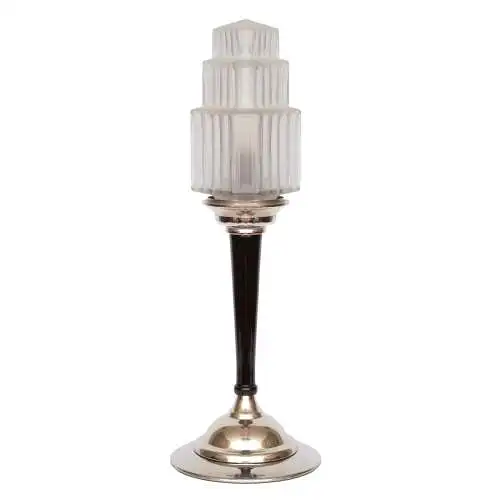 Elegante Skyscraper Art Déco Messingleuchte "ROSENTHAL" Tischlampe Bankerlampe