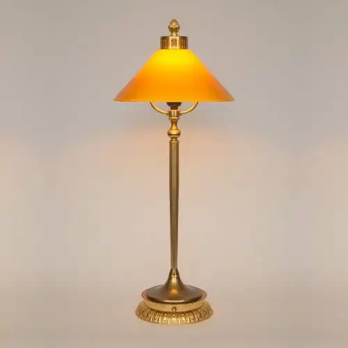 Elegante Jugendstil Art Déco Messingleuchte "KREUZBERG" Tischlampe Bankerlampe