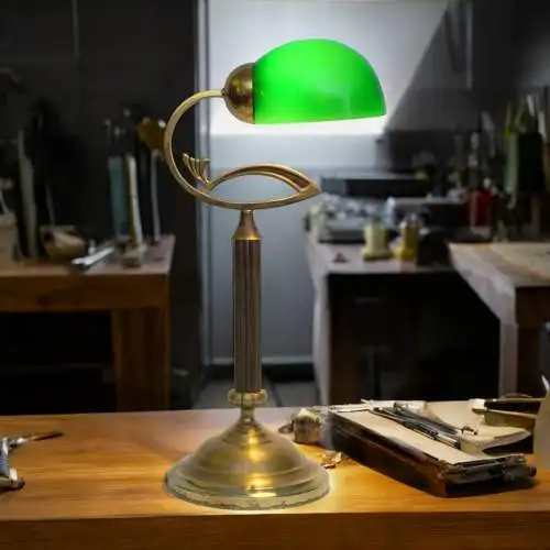 Magnifique Art Déco Unikat Lampe de bureau "VINGST" LED simple