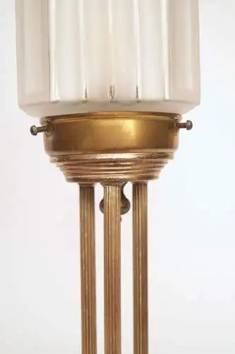 Original Art Déco Tischleuchte "BUCHFORST" Skyscraper Messinglampe 1920