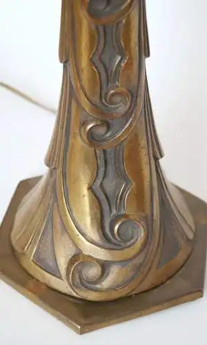 Original Art Déco Bronze Tischlampe Schreibtischleuchte "NANCY"