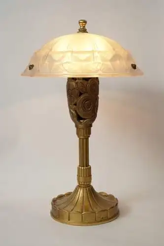 Fantastische original Art Déco Salonlampe "LUNEVILLE" Tischlampe Messing 1920