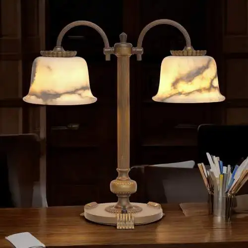 Elegante original Art Déco Kontorleuchte "HARVARD"  1920er Tischlampe