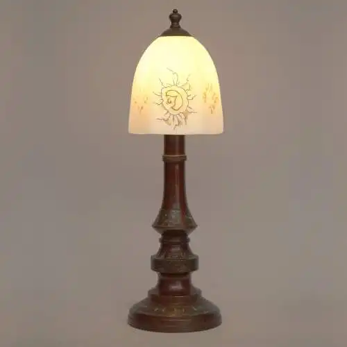 Elegante Art Déco Tischleuchte "ALGIER" Cloisonné 1940er Tischlampe