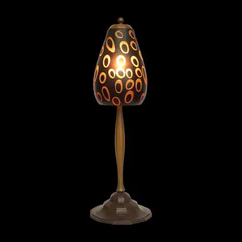 Art Deco Design Tischleuchte "ORANGE BUBBLES" Unikat Mid-Century Tischlampe