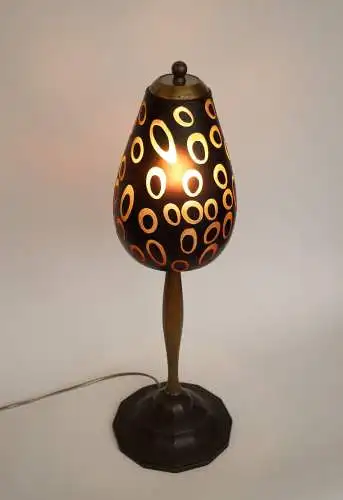 Art Deco Design Tischleuchte "ORANGE BUBBLES" Unikat Mid-Century Tischlampe