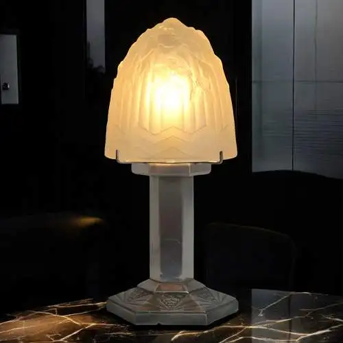 Französische Art Déco Tischleuchte "VAUGIRARD"Tischlampe signiert Depose