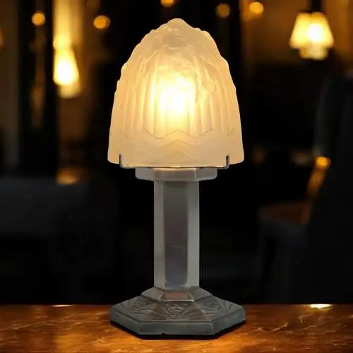 Französische Art Déco Tischleuchte "VAUGIRARD"Tischlampe signiert Depose