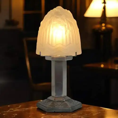 Französische Art Déco Tischleuchte "VAUGIRARD"Tischlampe signiert Depose