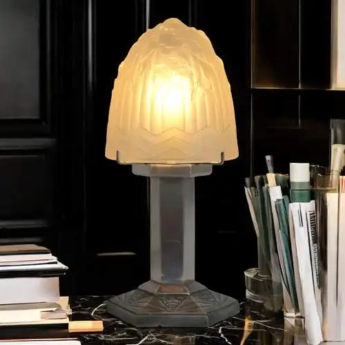 Französische Art Déco Tischleuchte "VAUGIRARD"Tischlampe signiert Depose