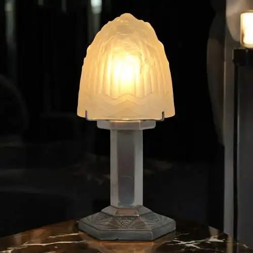 Französische Art Déco Tischleuchte "VAUGIRARD"Tischlampe signiert Depose