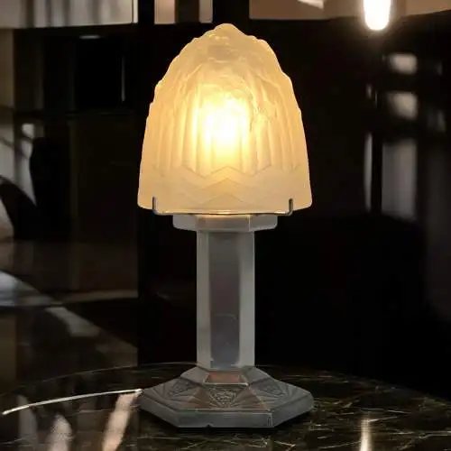 Französische Art Déco Tischleuchte "VAUGIRARD"Tischlampe signiert Depose