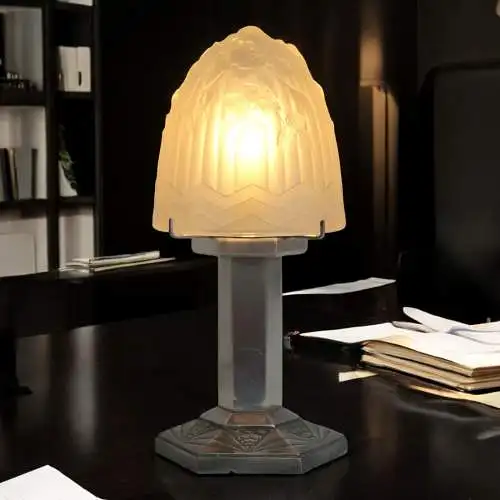 Französische Art Déco Tischleuchte "VAUGIRARD"Tischlampe signiert Depose