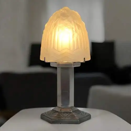 Französische Art Déco Tischleuchte "VAUGIRARD"Tischlampe signiert Depose