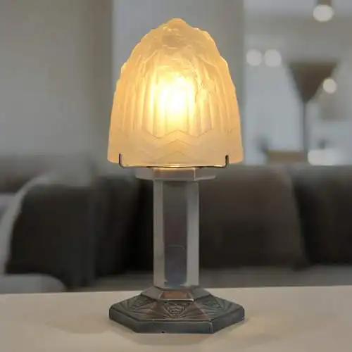 Französische Art Déco Tischleuchte "VAUGIRARD"Tischlampe signiert Depose