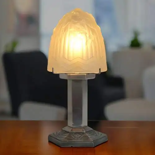 Französische Art Déco Tischleuchte "VAUGIRARD"Tischlampe signiert Depose