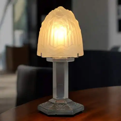 Französische Art Déco Tischleuchte "VAUGIRARD"Tischlampe signiert Depose