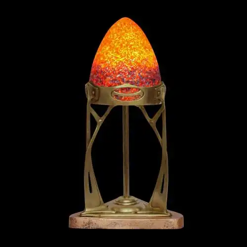 Original französische Jugendstil Tischleuchte "MONTPARNASSE" 1900 Messinglampe