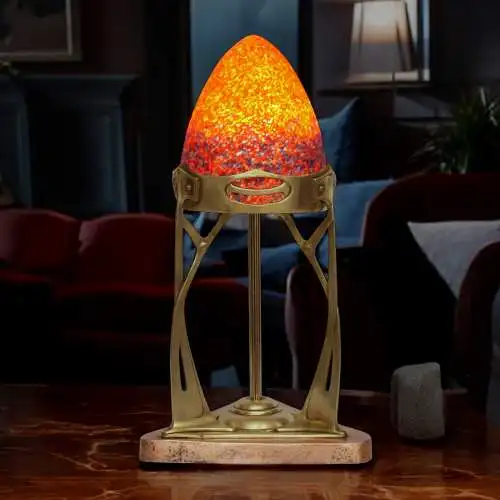 Original französische Jugendstil Tischleuchte "MONTPARNASSE" 1900 Messinglampe