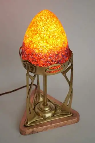 Original französische Jugendstil Tischleuchte "MONTPARNASSE" 1900 Messinglampe