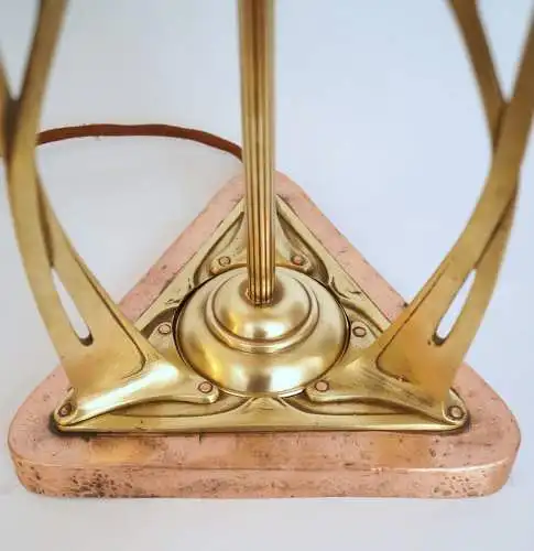 Original französische Jugendstil Tischleuchte "MONTPARNASSE" 1900 Messinglampe