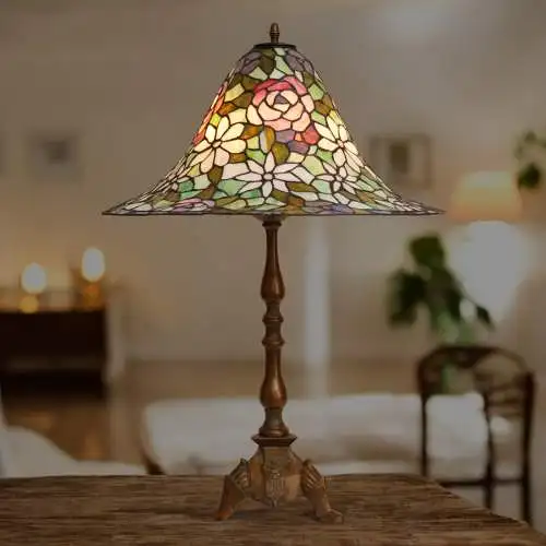 Sehr große, traumhafte Jugendstil Tiffany Tischleuchte Salonlampe "BIG DWARF"