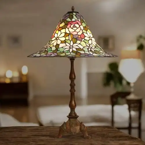 Sehr große, traumhafte Jugendstil Tiffany Tischleuchte Salonlampe "BIG DWARF"