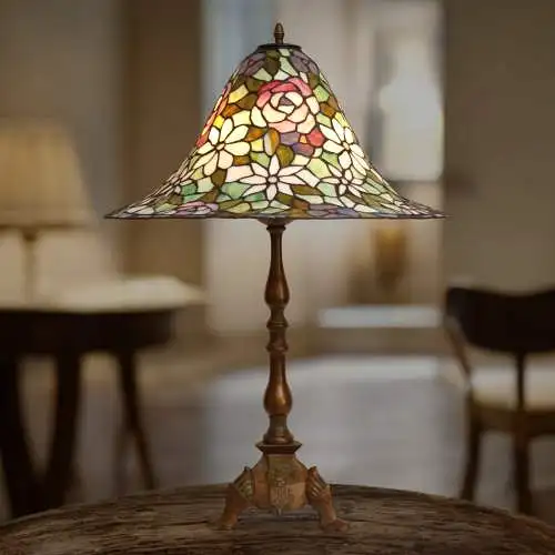 Sehr große, traumhafte Jugendstil Tiffany Tischleuchte Salonlampe "BIG DWARF"