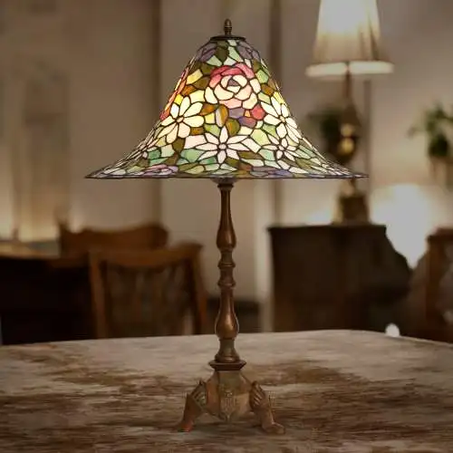 Sehr große, traumhafte Jugendstil Tiffany Tischleuchte Salonlampe "BIG DWARF"