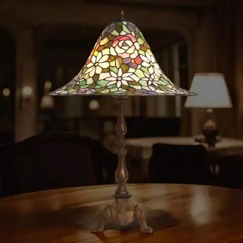 Sehr große, traumhafte Jugendstil Tiffany Tischleuchte Salonlampe "BIG DWARF"