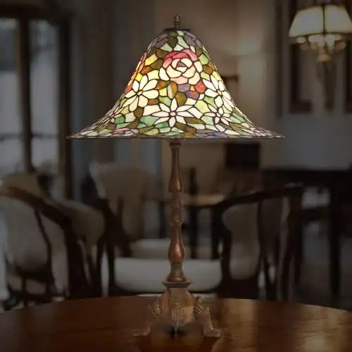 Sehr große, traumhafte Jugendstil Tiffany Tischleuchte Salonlampe "BIG DWARF"