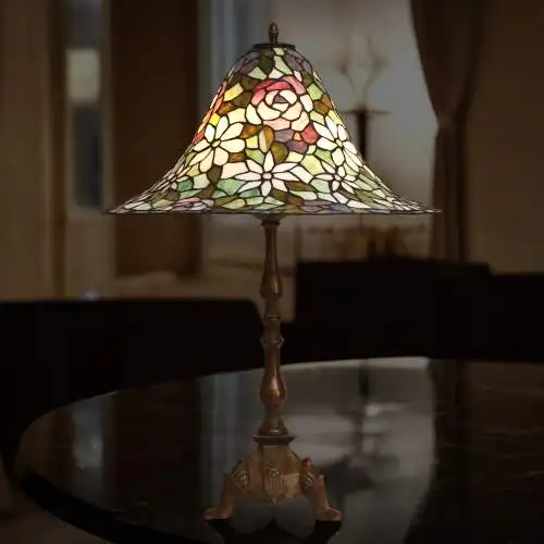 Sehr große, traumhafte Jugendstil Tiffany Tischleuchte Salonlampe "BIG DWARF"