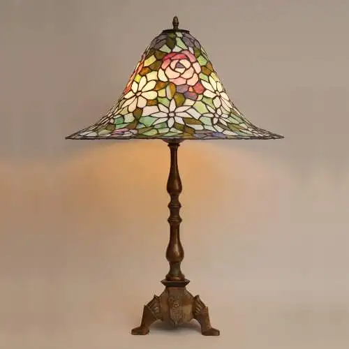 Sehr große, traumhafte Jugendstil Tiffany Tischleuchte Salonlampe "BIG DWARF"